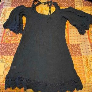 Cute black swimsuit coverup with cold shoulder design size large
